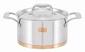Marco Pierre White Stainless Steel with Copper Base 16cm Casserole + Lid