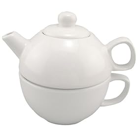 BIA Cordon Bleu 12-Ounce Teapot and Cup for One, White