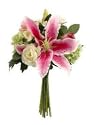 Allstate FBQ311-RB-CR 12 in. Casablanca Lily-Rose Bouquet Rubrum-Cream- Pack of 4