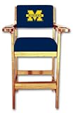 Michigan Wolverines Single Spectator Chair - Cherry Finish
