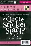 Diecuts With A View Black and White 4-3/8 Inch by 7 Inch 10 Sheets Clear Sticker Quote Stack, Love