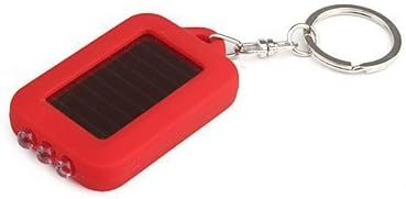 Red Color Solar-powered LED Flashlight Keychain