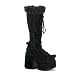 Women's CAMEL-311 Spike Angel, Black Imitation Suede-Size 7