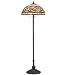 Meyda Tiffany Turning Leaf Brown Band Border Tiffany Floor Lamp - MEY-17534