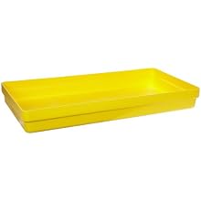 Eagle 1631 Yellow Polyethylene Two Drum Budget Basin, 5000 lbs Load Capacity, 51.5" Length, 26.25" Width, 6.5" Height