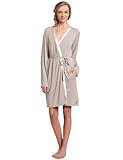 Calvin Klein Women's Essentials With Satin Long Sleeve Short Robe