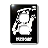 Mark Grace SCREAMNJIMMY Golf - DUDE CART black sign 1 - Light Switch Covers - 2 plug outlet cover