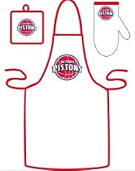 Detroit Pistons Grilling Apron Set - Basketball Sports Merchandise