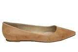 Womens Bronx Flat Pointy Beige Leather Shoes