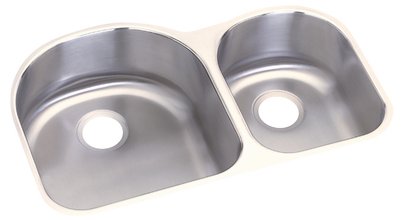 Elkay DXUH3119R Dayton 31-1/4-Inch by 20-Inch Stainless Steel Double Bowl Undermount Kitchen Sink, Satin Finish