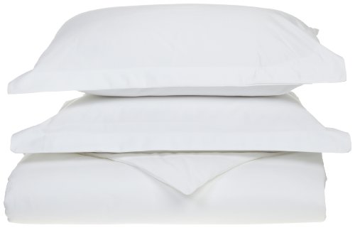 Luxury Manor Collection 800-Thread Count Solid Cotton Full/Queen Duvet Set, White Luxury Manor Collection 800-Thread Count Solid Cotton Full/Queen Duvet Set, White
