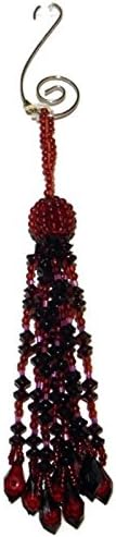 Ruby Red Beaded Ball Tassel Ornaments [set of 6] by Midwest of Cannon Falls