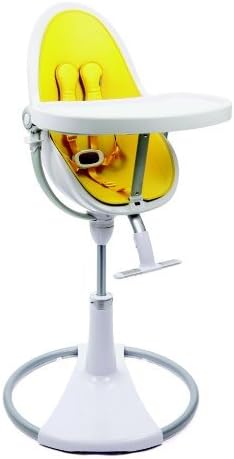 bloom White Fresco Chrome High Chair in Canary Yellow