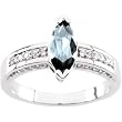 14K White Gold Sky Blue Topaz and Diamond Ring