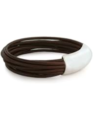 Leather bracelet, Free Spirit in Chocolate Brown - Handmade Leather And Sterling Silver Bracelet Art