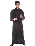 Mens Classic Catholic Priest Costume Traditional Black Tunic Theatrical Costumes