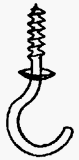 5PK 3/4 BRS Cup Hook