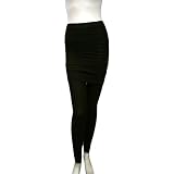 Brown Solid Pleated Skirt Stretch Footless Leggings Tights