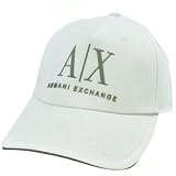 AX Armani Exchange Italian Fashion Designer Brand White Gray Flex Fit Hat Cap