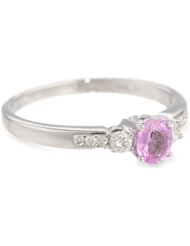 14k White Gold Pink Sapphire and Diamond-Accent Ring (0.17 cttw, G-I Color, I1-I2 Clarity)