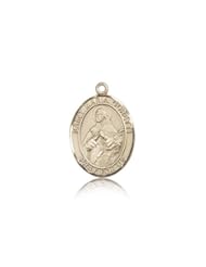 Free Engraving Included Medal-14k Gold St. Saint Maria Goretti Medal 3/4" 8208KT w/o Chain w/Box Patron Saint of Teenage Girls