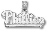 Philadelphia Phillies Solid Sterling Silver ''PHILLIES'' 3/8'' Pendant