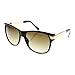 Premium High Fashion Metal Temple Mod Horn Rimmed Sunglasses (Black-Gold Grey-Gradient)