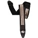 LM Products Studded Leather Guitar Strap, Black 2 Inches