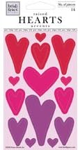 Red Pink and Purple Heart Epoxy Scrapbook Stickers (01-003445)