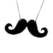 Schnurrbart Kette Schnorrati Mustache Umhänger Moustache Bart schwarz - mit ca. 70cm Kette - Filz Beard