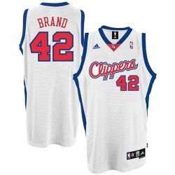 adidas Los Angeles Clippers #42 Elton Brand White Home Swingman Basketball Jersey