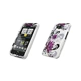 Premium Purple Hearts and Flowers Design Snap-On Cover Hard Case Cell Phone ....