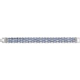 Dura Tungsten and Blue Ceramic Link Bracelet 8.5