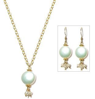 Click here to buy Helen of Troy Necklace and Earring Set - White Fresh Water Pearl.