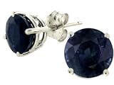 3.00 cts Genuine Round Black Sapphire Earring Studs LIFETIME WARRANTEE