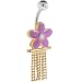 PAMELA ANDERSON Gold Pink FUNKY FLOWER Dangle Belly Ring