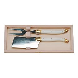 Laguiole French 2 piece cheese serving set in gift box presentation