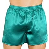  : Intimo Men's Classic Silk Boxers, Teal, Small