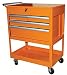 4 Drawer Deluxe Cart with Dual Air Shock Lid - Orange - - Astro Pneumatic - AP 8257