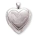 Sterling Silver Heart Locket with Dove and 18-inch Chain