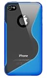 Blue DualGel Hard Crystal Gel TPU Skin Case Cover for the Apple iPhone 4 4G 16GB 32GB