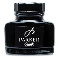 Parker Super Quink Permanent Ink for Parker Pens, 2-oz. Bottle, Black (3001100)