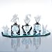 FROSTED BIRD PERFUME SET - FROSTED BIRD CRYSTAL PERFUME BOTTLES ON MIRROR TRAY Image