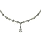 Sterling Silver Pear-Shaped Cubic Zirconia Drop Necklace by Charles Winston, 17"