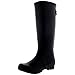 Womens Adjustable Back Tall Waterproof Winter Rain Wellies Wellington Boots - Black - 9 - 40 - CD0013