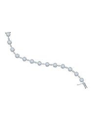 3.52 cttw 14k White Gold Diamond Flower Bracelet (Real Diamonds: 3.52 cttw)