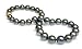 12 x 15mm black green Tahitian south sea cultured pearl necklace 16