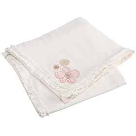 Little Me Pure Floral Organic Receiving Blanket, Light Pink