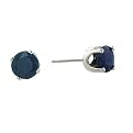 Round 5 mm. Sapphire Stud Earrings in 14K White Gold