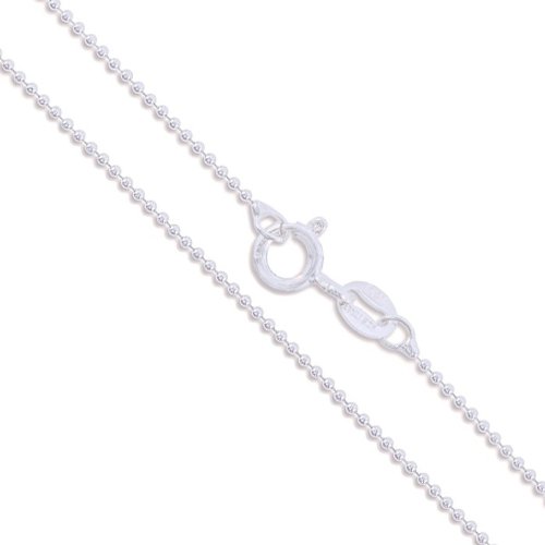 Sterling Silver Italian Ball Bead Chain 1mm 1.2mm 1.5mm 1.8mm 2.2mm 925 Italy New Dog Tag Necklace
